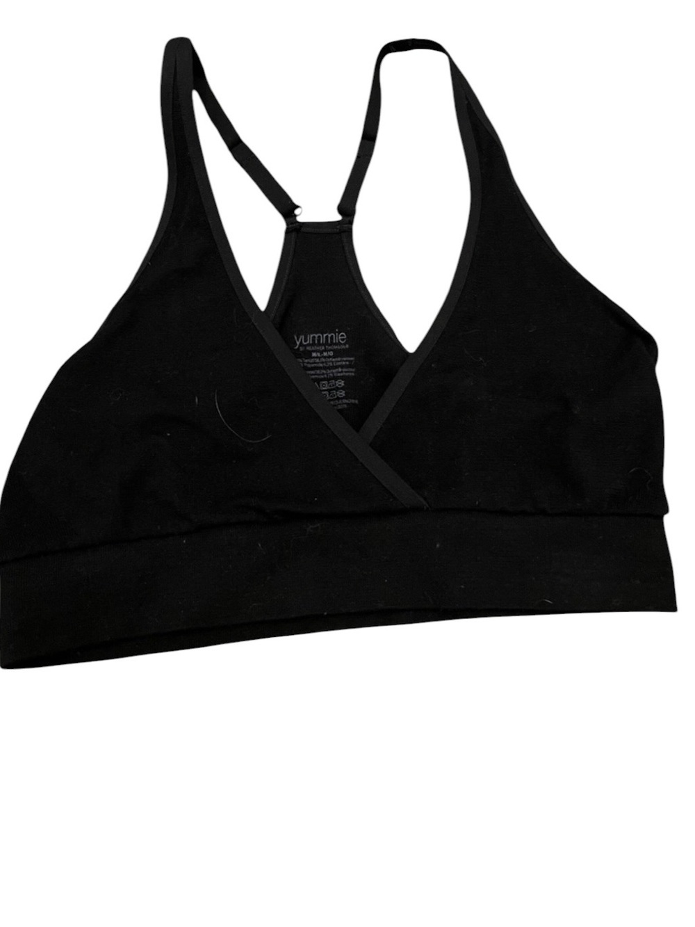 Yummie Black Women's V-Neck Bra size M/L